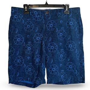 Original Penguin Flat Front Shorts Men's Size 34 Floral Bermuda Vacation Resort